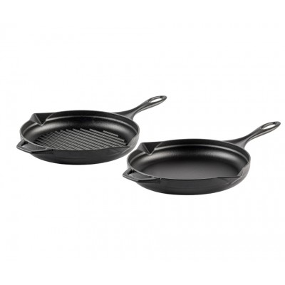 Gietijzer Set uit 2 delen Hosse, Black Onyx - Gietijzeren pan set