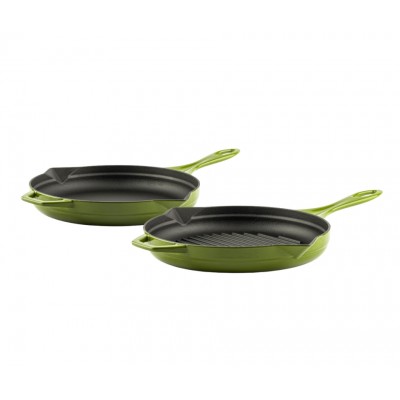 Gietijzer Set uit 2 delen Hosse, Bamboo - Gietijzeren pan set