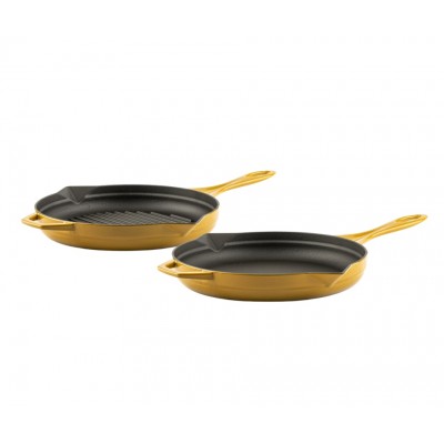 Gietijzer Set uit 2 delen Hosse, Dijon - Gietijzeren pan set