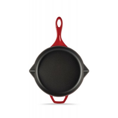 Geëmailleerde gietijzeren pan Hosse, Rubin, Ф24cm - Platte gietijzeren pan