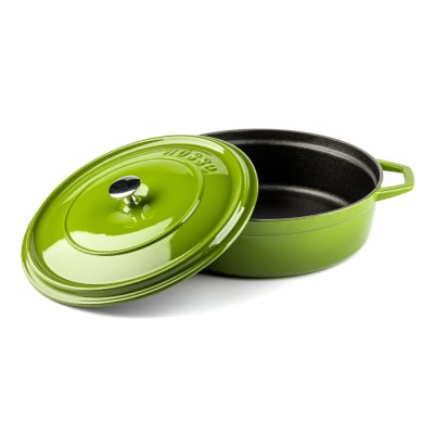 Gietijzer Set uit 3 delen Hosse, Bamboo - Gietijzeren pan set