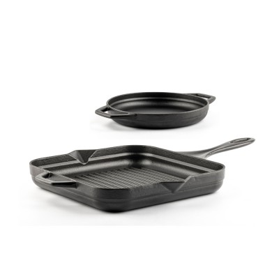 Gietijzer Set uit 2 delen Hosse, Black Onyx - Gietijzeren pan set