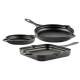 Gietijzer Set uit 3 delen Hosse, Black Onyx | Gietijzeren pan set |  |