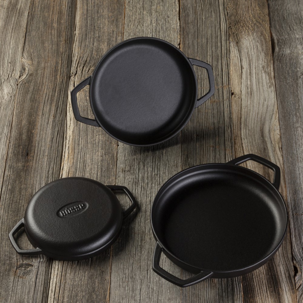 Gietijzer Set uit 3 delen Hosse, Black Onyx | Gietijzeren pan set |  |