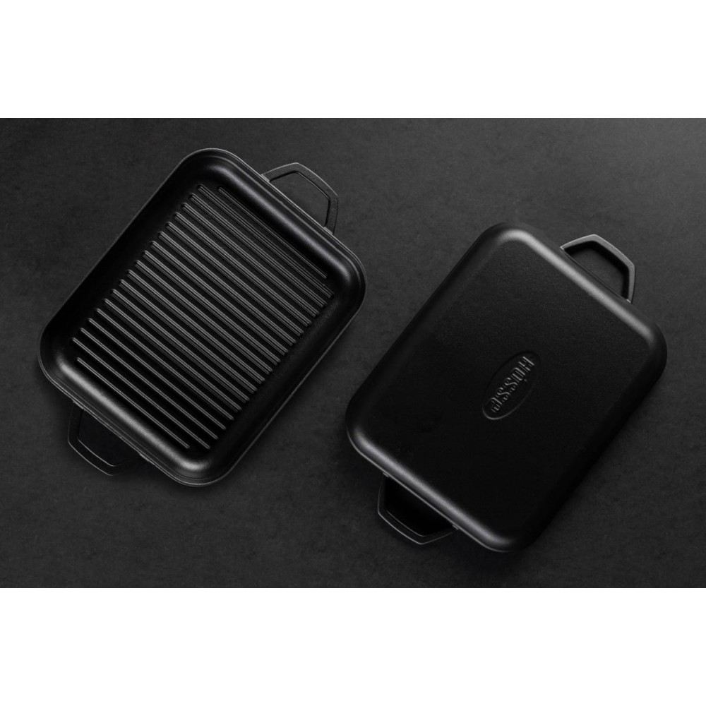 Rechthoekige gietijzeren grillpan met twee handvatten Hosse, 26x32cm | Alle producten |  |
