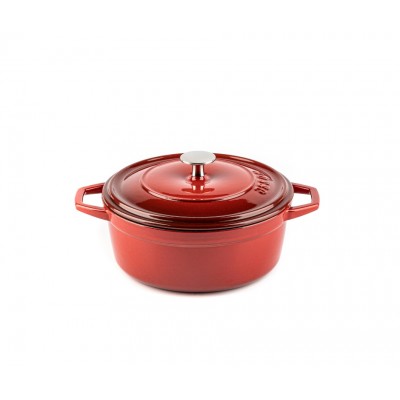 Diepe gietijzeren pot Hosse, Rubin, Ф12 - Gietijzeren pot