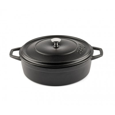 Ondiepe gietijzeren pot Hosse, Black Onyx, Ф26 - Gietijzeren pot