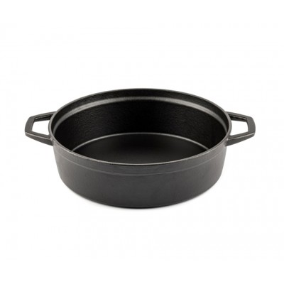 Ondiepe gietijzeren pot Hosse, Black Onyx, Ф26 - Gietijzeren pot