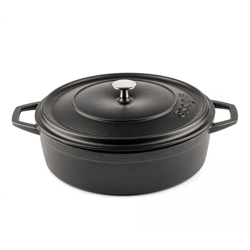 Ondiepe gietijzeren pot Hosse, Black Onyx, Ф28