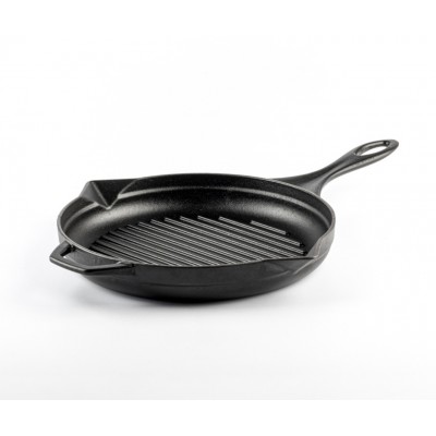 Geëmailleerde grillpan gietijzer Hosse, Black Onyx, Ф24cm - Grillpan gietijzer