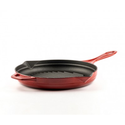 Geëmailleerde grillpan gietijzer Hosse, Rubin, Ф24cm - Grillpan gietijzer