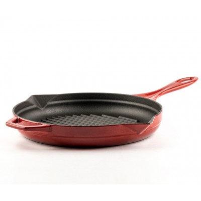Geëmailleerde grillpan gietijzer Hosse, Rubin, Ф28cm - Grillpan gietijzer