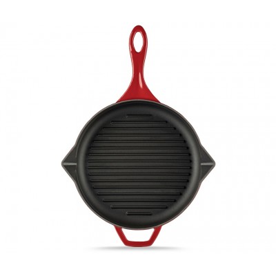Geëmailleerde grillpan gietijzer Hosse, Rubin, Ф28cm - Grillpan gietijzer