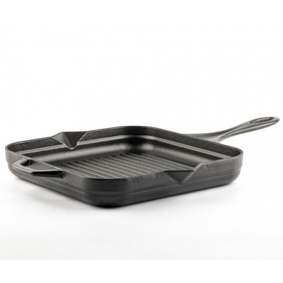 Geëmailleerde grillpan gietijzer Hosse, Black Onyx, 28x28cm - Grillpan gietijzer