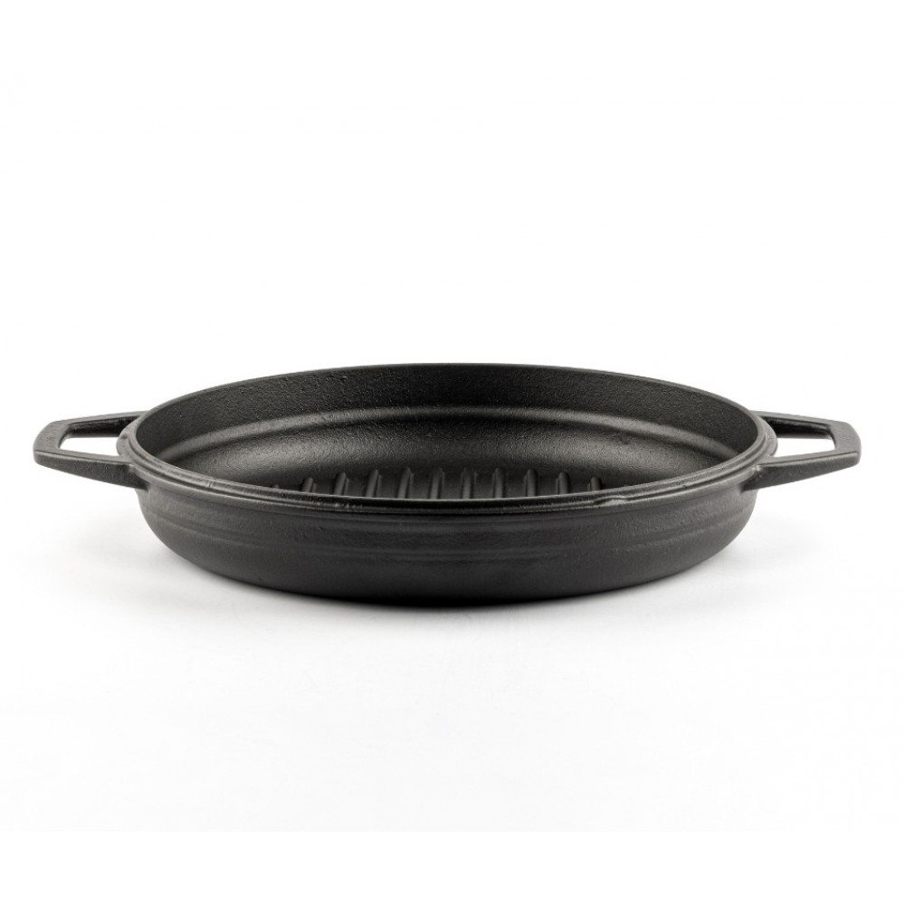 Geëmailleerde grillpan gietijzer  Hosse, Black Onyx, Ф22cm | Platte gietijzeren pan | Gietijzeren pan |