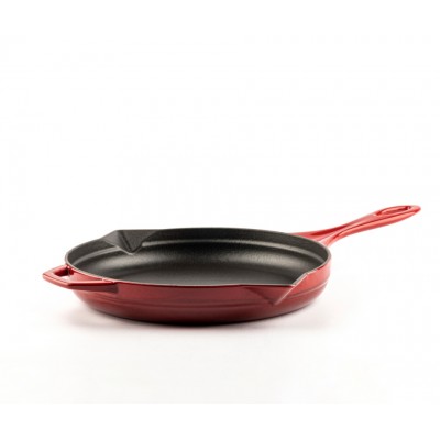 Geëmailleerde gietijzeren pan Hosse, Rubin, Ф24cm - Platte gietijzeren pan