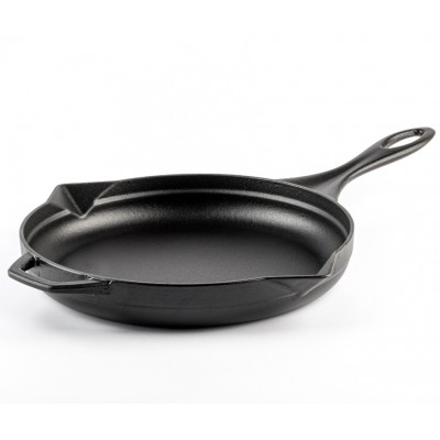 Geëmailleerde gietijzeren pan Hosse, Black Onyx, Ф28cm - Platte gietijzeren pan