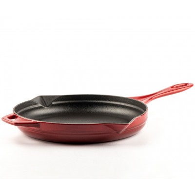 Geëmailleerde gietijzeren pan Hosse, Rubin, Ф28cm - Platte gietijzeren pan