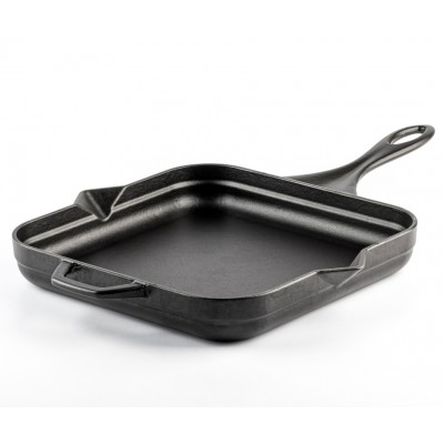 Geëmailleerde gietijzeren pan Hosse, Black Onyx, 28x28cm - Platte gietijzeren pan