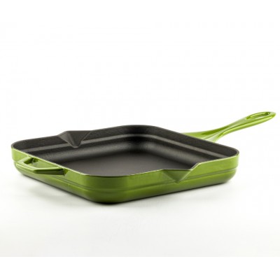 Geëmailleerde gietijzeren pan Hosse, Bamboo, 28x28cm - Platte gietijzeren pan