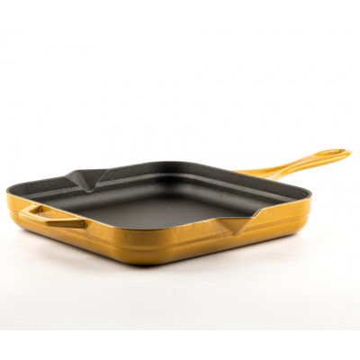 Geëmailleerde gietijzeren pan Hosse, Dijon, 28x28cm - Platte gietijzeren pan