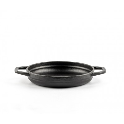 Geëmailleerde gietijzeren pan met twee handvatten Hosse, Black Onyx, Ф16cm - Platte gietijzeren pan