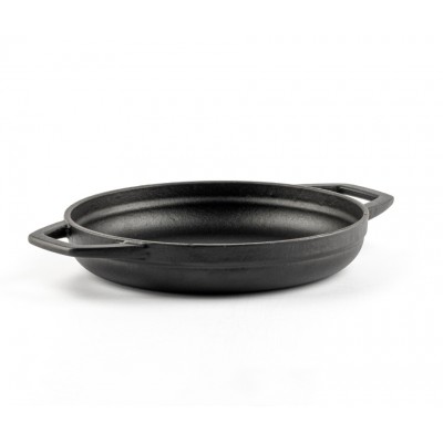 Geëmailleerde gietijzeren pan met twee handvatten Hosse, Black Onyx, Ф19cm - Platte gietijzeren pan