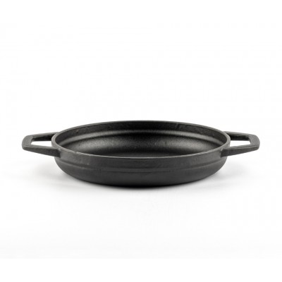 Geëmailleerde gietijzeren pan met twee handvatten Hosse, Black Onyx, Ф19cm - Platte gietijzeren pan