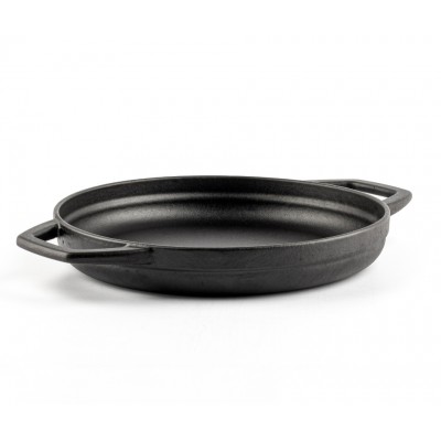 Geëmailleerde gietijzeren pan met twee handvatten Hosse, Black Onyx, Ф22cm - Platte gietijzeren pan