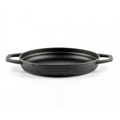 Geëmailleerde gietijzeren pan met twee handvatten Hosse, Black Onyx, Ф22cm - Platte gietijzeren pan