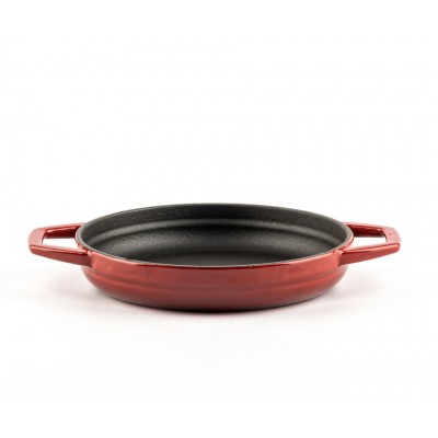 Geëmailleerde gietijzeren pan met twee handvatten Hosse, Rubin, Ф19cm - Platte gietijzeren pan
