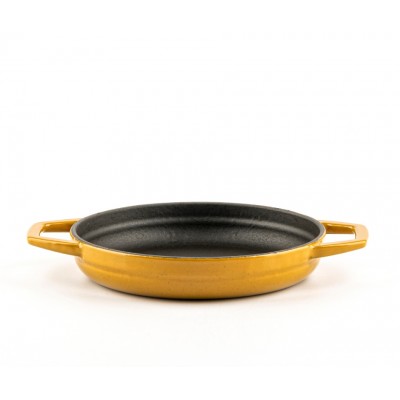 Geëmailleerde gietijzeren pan met twee handvatten Hosse, Dijon, Ф16cm - Platte gietijzeren pan