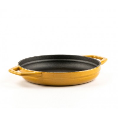 Geëmailleerde gietijzeren pan met twee handvatten Hosse, Dijon, Ф19cm - Platte gietijzeren pan