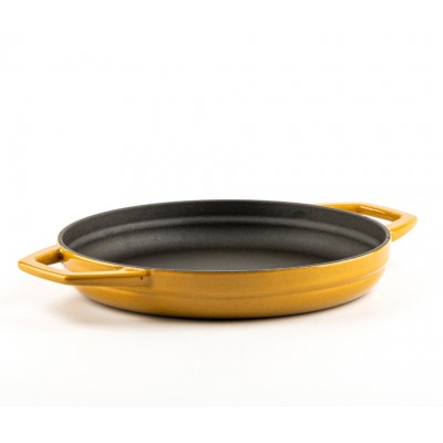 Geëmailleerde gietijzeren pan met twee handvatten Hosse, Dijon, Ф22cm - Platte gietijzeren pan