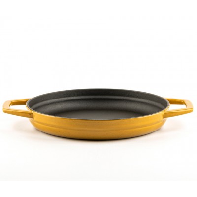 Geëmailleerde gietijzeren pan met twee handvatten Hosse, Dijon, Ф22cm - Platte gietijzeren pan