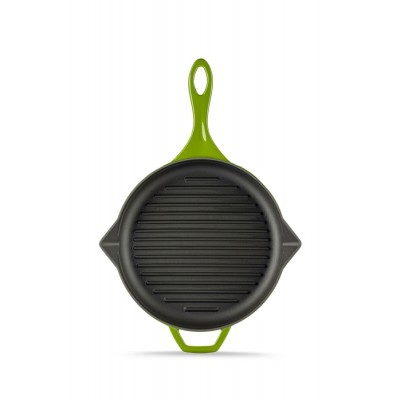 Geëmailleerde grillpan gietijzer Hosse, Bamboo, Ф24cm - Grillpan gietijzer