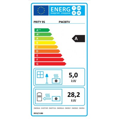 CV inbouwhaard Prity P W28 TV, 28.2kw - Haarden
