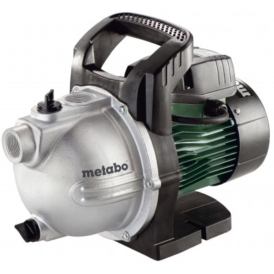 Enkelfasige waterpomp tuin voor schoon water Metabo P 4000 G, vermogen 1100 W, debiet 4000 l/u, opvoerhoogte 46 m - Centrale Verwarming