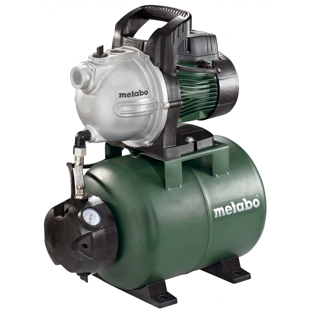 Hydrofoorpomp Metabo HWW 3300/25 G, vermogen 900 W, debiet 3300 l/u, opvoerhoogte 45 m, tankinhoud 24 L | Hydrofoor pompen | Waterpompen |
