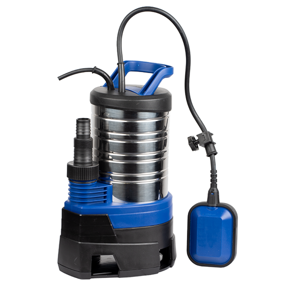 Drainagepomp voor vuil water Gmax met externe vlotter en roestvrijstalen behuizing – debiet 13,5 m³/u, vermogen 0,75 kW, opvoerhoogte 8 m