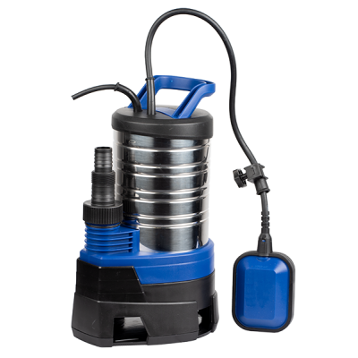 Drainagepomp voor vuil water Gmax met externe vlotter en roestvrijstalen behuizing – debiet 13,5 m³/u, vermogen 0,75 kW, opvoerhoogte 8 m - Gmax