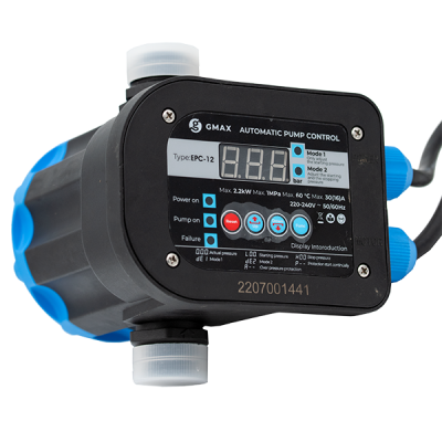 Drukregelaar EPC-12 met digitaal display en instelbare drempelwaarden Gmax – maat 1", vermogen 2,2 kW, frequentie 50–60 Hz, spanning 220–240 V - Productenvergelijking