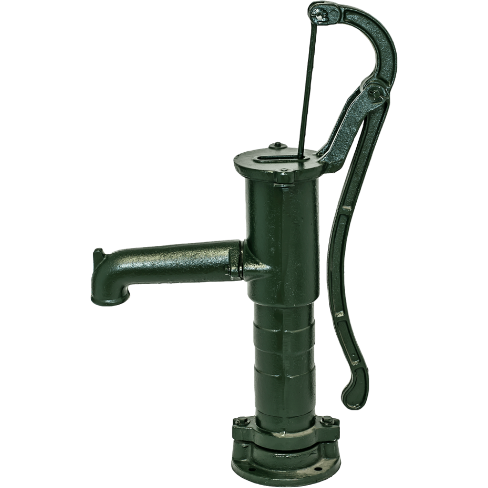 Handpomp voor water, handmatig Hydro-Fix, groen, lengte 660 mm, gietijzer, maat 1 1/4″