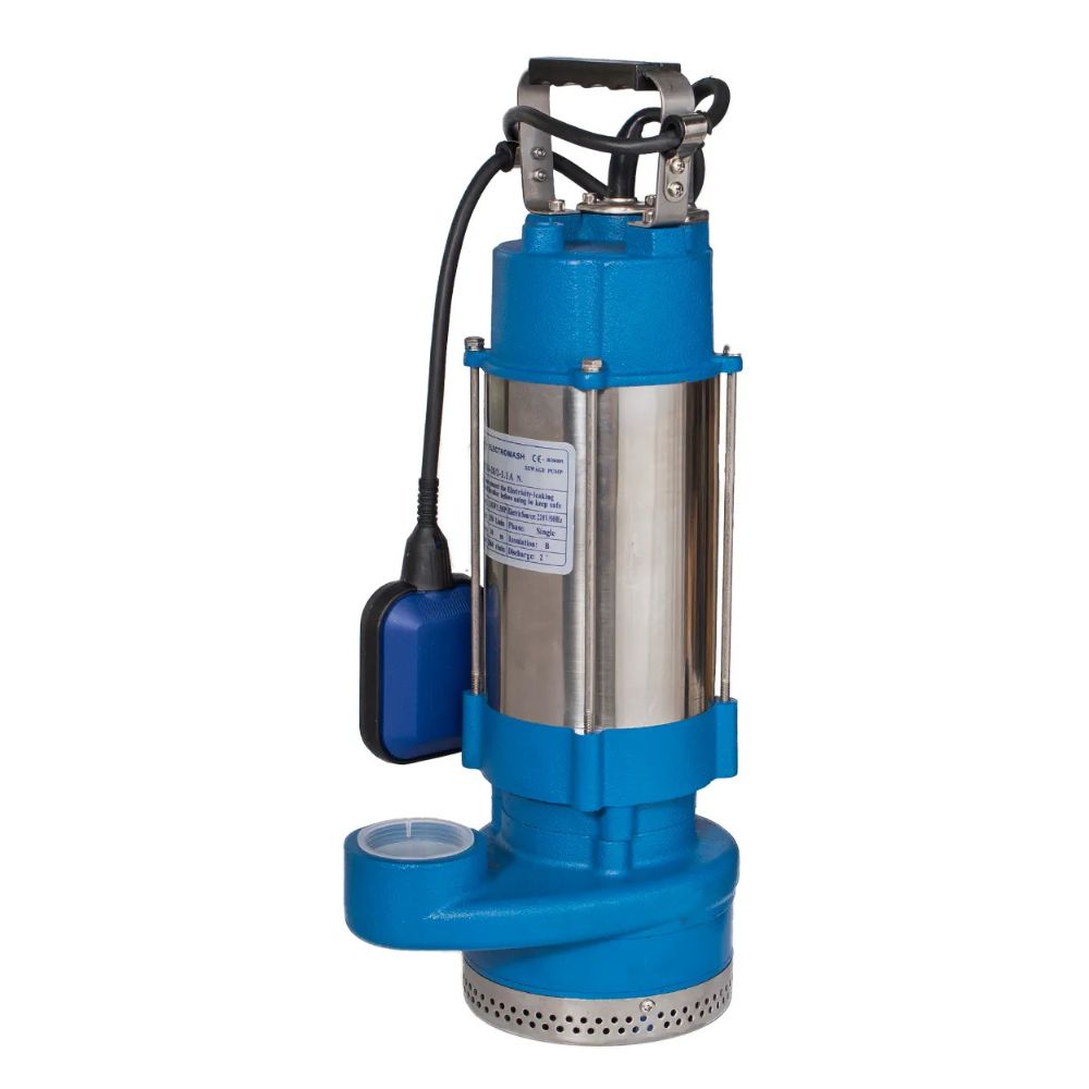 Drainagepomp Electromash QDX 6–28/2, 1,1 A, 380 V – vermogen 1,1 kW, opvoerhoogte 30 m, uitlaat 2″, debiet 15.300 l/u – driefasig, met externe vlotter en roestvrijstalen behuizing | Dompel Pompen | Waterpompen |