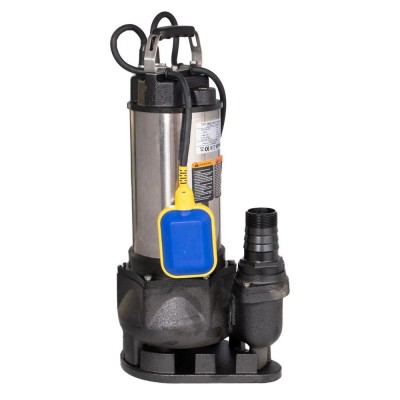 Professionele drainagepomp Electromash WQ 1500 met externe vlotter en roestvrijstalen behuizing, vermogen 1,5 kW, debiet 42.000 l/u, opvoerhoogte 17 m, uitlaat 2″ - Electromash