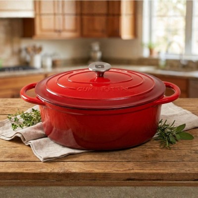 Geëmailleerde gietijzeren pot La Nordica, Ovaal, Ф29 - Gietijzeren pot