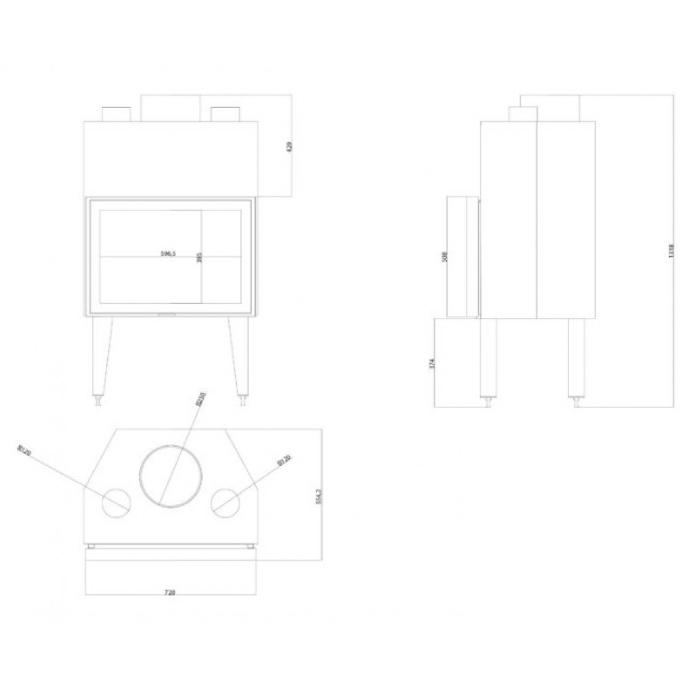 Inbouw haard Balkan Energy ATS STABLE AIR 700, met luchtkanalen, 14.8kW | Inzethaarden / Inbouwhaarden | Haarden |