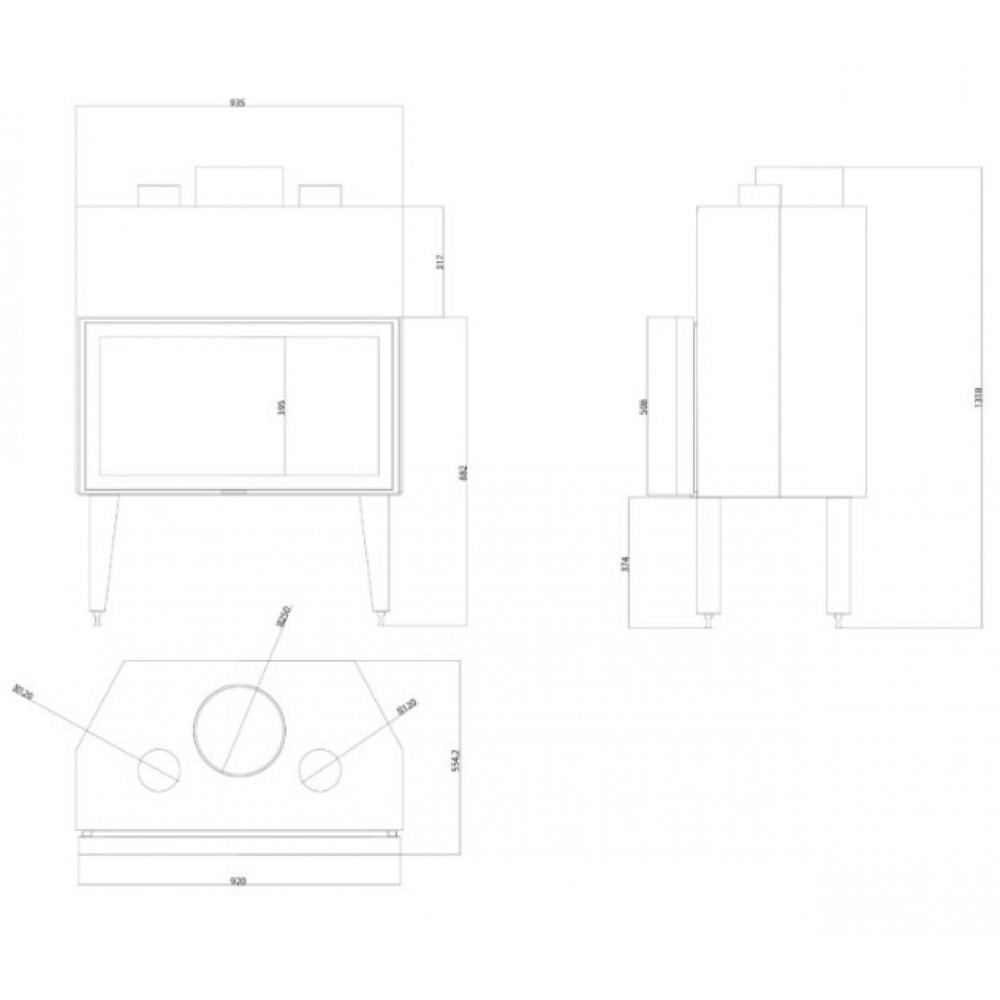 Inbouw haard Balkan Energy ATS STABLE AIR 900, met luchtkanalen, 19.59kW | Moderne haarden | Haarden |