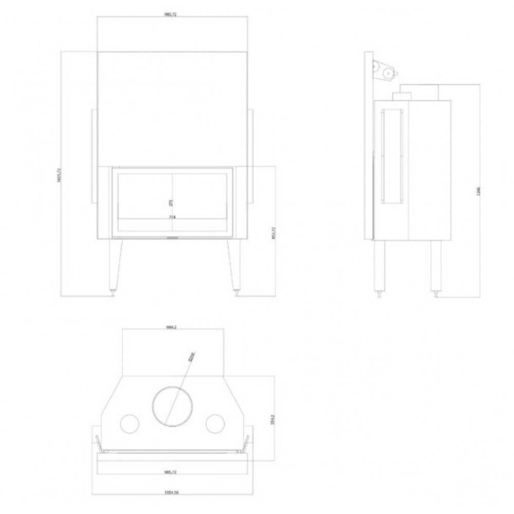 Inbouw haard Balkan Energy ATS STRAIGHT AIR 900, met luchtkanalen, 19.95kW | Moderne haarden | Haarden |