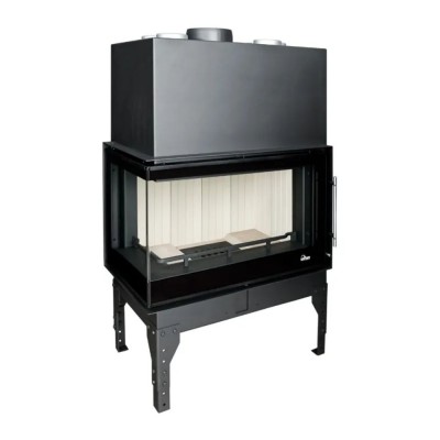 Inbouw haard UNIFLAM 760 EVO PBS met luchtkanalen en luchttoevoer, gebogen glas, linkerzijde, 10 kW - Haarden